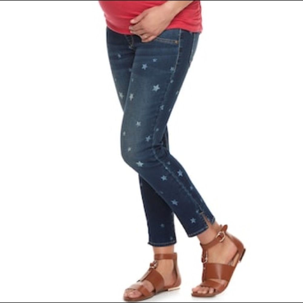 Maternity Crop Jeggings (size 4) Dark wash denim